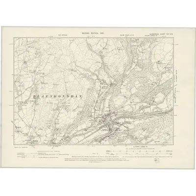 1897 Map of Glamorgan XVI.NW, 1900 Print