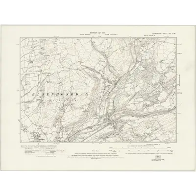 1913 Map of Glamorgan XVI.NW, 1921 Print