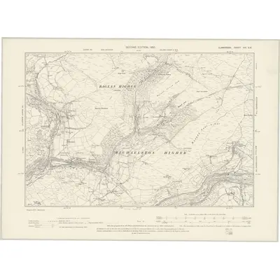 1897 Map of Glamorgan XVI.SE, 1900 Print