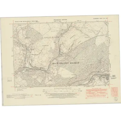 1948 Map of Glamorgan XVI.SE, 1951 Print