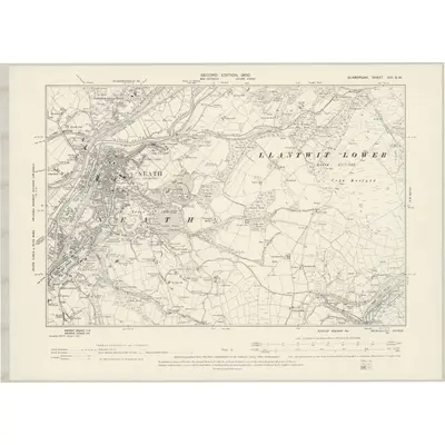1897 Map of Glamorgan XVI.SW, 1900 Print