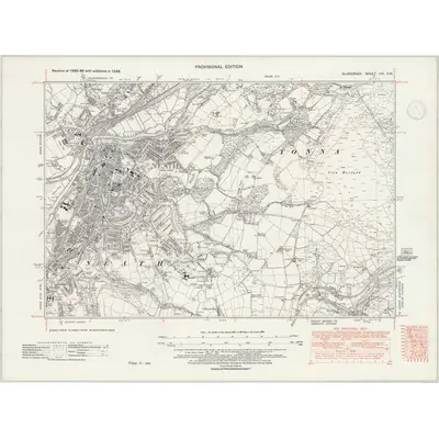 1935 Map of Glamorgan XVI.SW, 1947 Print