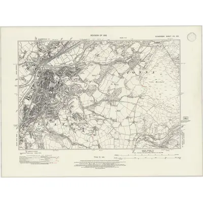 1938 Map of Glamorgan XVI.SW, 1947 Print