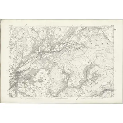 1876 Map of Glamorgan XVI, 1884 Print
