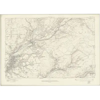 1913 Map of Glamorgan XVI, 1921 Print