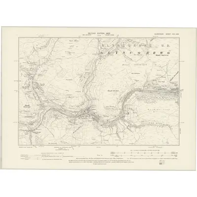 1897 Map of Glamorgan XVII.SW, 1900 Print