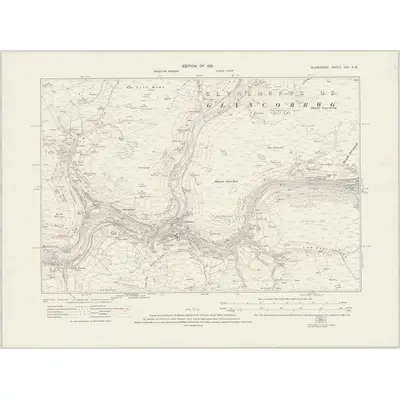 1914 Map of Glamorgan XVII.SW, 1921 Print