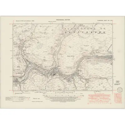 1938 Map of Glamorgan XVII.SW, 1949 Print