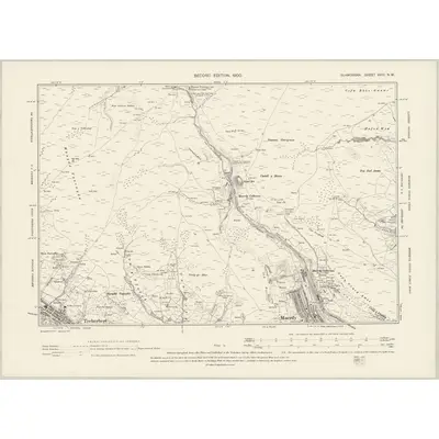 1897 Map of Glamorgan XVIII.NW, 1900 Print