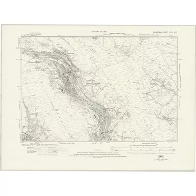 1914 Map of Glamorgan XVIII.SE, 1921 Print