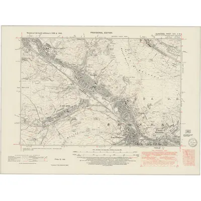 1938 Map of Glamorgan XVIII.SW, 1949 Print