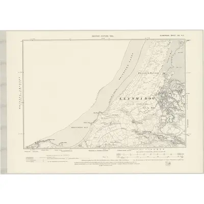 1896 Map of Glamorgan XXI.NE, 1900 Print