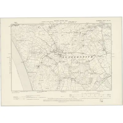1896 Map of Glamorgan XXI.SE, 1900 Print