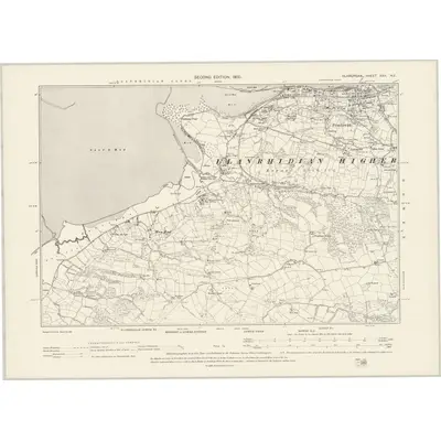 1896 Map of Glamorgan XXII.NE, 1900 Print