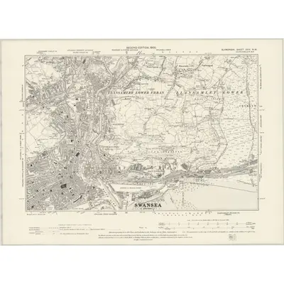 1897 Map of Glamorgan XXIV.NW, 1900 Print