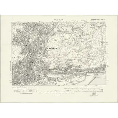 1913 Map of Glamorgan XXIV.NW, 1921 Print
