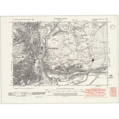 1938 Map of Glamorgan XXIV.NW, 1946 Print