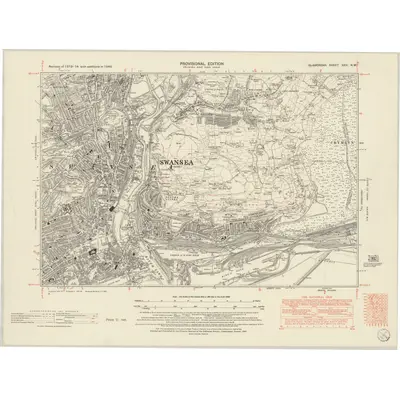 1948 Map of Glamorgan XXIV.NW, 1951 Print