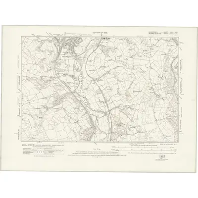 1916 Map of Glamorgan XXIX.NW, 1922 Print