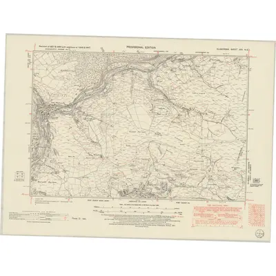 1945 Map of Glamorgan XXV.NE, 1951 Print