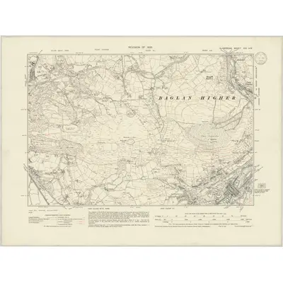1936 Map of Glamorgan XXV.NW, 1939 Print