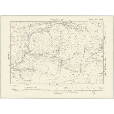 1897 Map of Glamorgan XXV.SE, 1900 Print