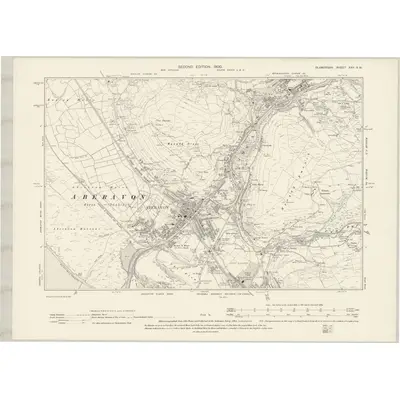 1897 Map of Glamorgan XXV.SW, 1900 Print
