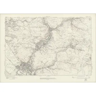 1913 Map of Glamorgan XXV, 1921 Print