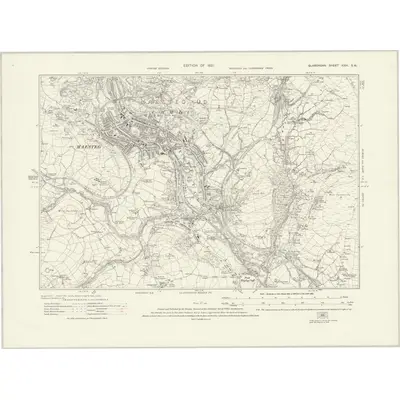 1914 Map of Glamorgan XXVI.SW, 1921 Print