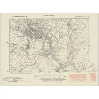 1947 Map of Glamorgan XXVI.SW, 1949 Print