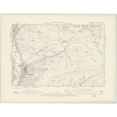 1897 Map of Glamorgan XXVIII.NE, 1901 Print