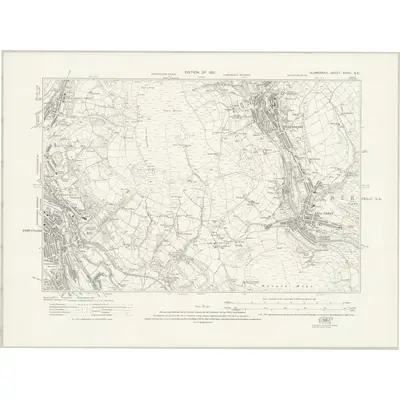 1915 Map of Glamorgan XXVIII.SE, 1921 Print