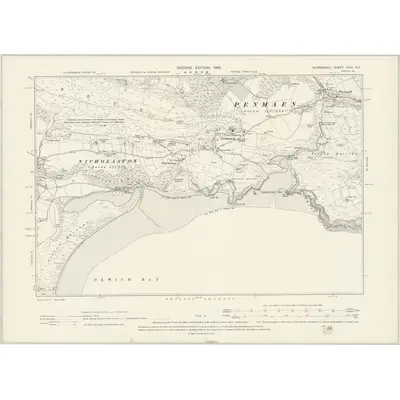 1896 Map of Glamorgan XXXI.NE, 1900 Print
