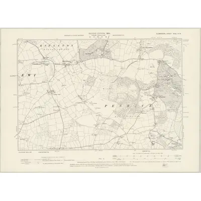 1896 Map of Glamorgan XXXI.NW, 1900 Print