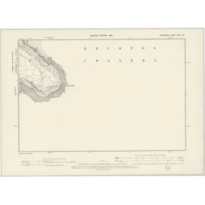 1896 Map of Glamorgan XXXI.SE, 1900 Print