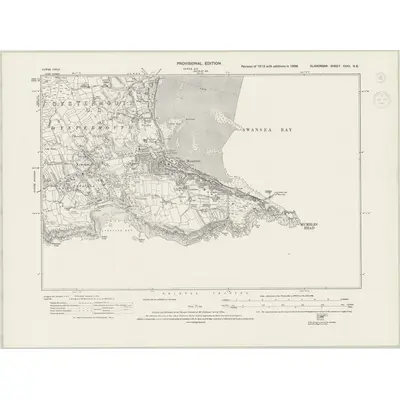 1938 Map of Glamorgan XXXII.NE, 1944 Print