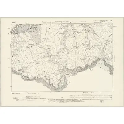 1896 Map of Glamorgan XXXII.NW & SW, 1900 Print