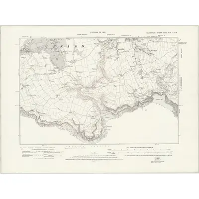 1913 Map of Glamorgan XXXII.NW & SW, 1921 Print