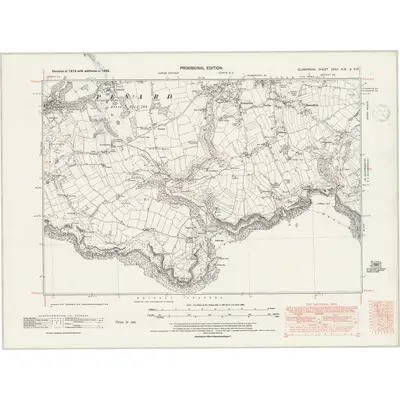 1938 Map of Glamorgan XXXII.NW & SW, 1947 Print