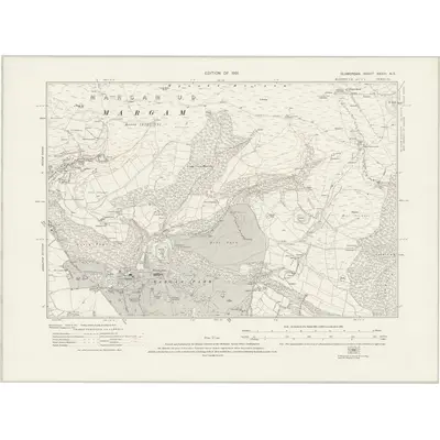 1914 Map of Glamorgan XXXIII.NE, 1921 Print
