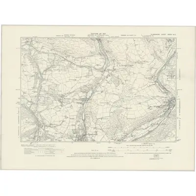 1914 Map of Glamorgan XXXIV.NE, 1921 Print