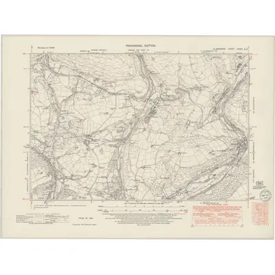 1940 Map of Glamorgan XXXIV.NE, 1949 Print