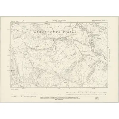 1897 Map of Glamorgan XXXIV.NW, 1900 Print