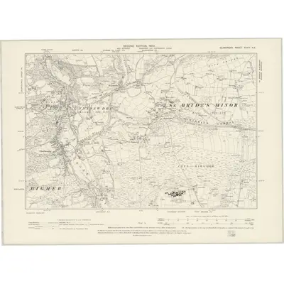 1897 Map of Glamorgan XXXIV.SE, 1900 Print