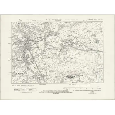 1914 Map of Glamorgan XXXIV.SE, 1921 Print