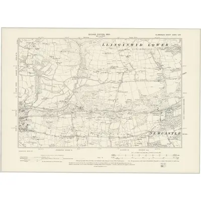 1897 Map of Glamorgan XXXIV.SW, 1900 Print