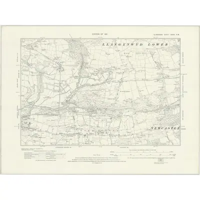 1914 Map of Glamorgan XXXIV.SW, 1921 Print