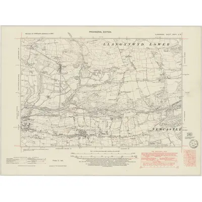 1947 Map of Glamorgan XXXIV.SW, 1949 Print