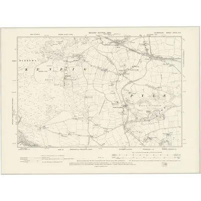 1897 Map of Glamorgan XXXIX.NE, 1900 Print
