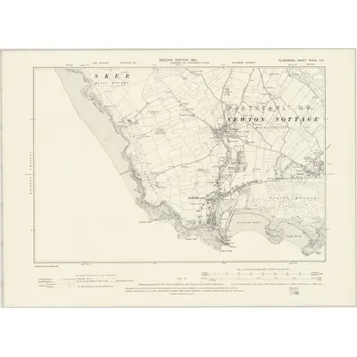 1897 Map of Glamorgan XXXIX.SE, 1900 Print